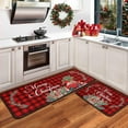 thumbnail image 1 of Christmas Kitchen Rugs and Mats Set of 2 Kitchen Floor Mat Non-Slip Backing Xmas Decorative Washable Runner Rug 17"x47.2"+17"x30" Merry Christmas Decorations for Home, 1 of 6