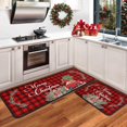 thumbnail image 1 of Christmas Kitchen Rugs and Mats Set of 2 Kitchen Floor Mat Non-Slip Backing Xmas Decorative Washable Runner Rug 17"x47.2"+17"x30" Merry Christmas Decorations for Home, 1 of 6