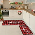 thumbnail image 1 of Christmas Kitchen Rugs, Non Slip Kitchen Mats, Merry Christmas Kitchen Decor Rug Sets with Rubber Backing for Floor, Red Xmas L Shape Mat Set 16x24 and 16x48 Inches, 1 of 8