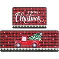 thumbnail image 1 of Christmas Kitchen Rugs Set of 2 Anti-Fatigue Kitchen Mats Cushioned Red Plaid Christmas Truck Kitchen Rugs Buffalo Checker Kitchen Mats and Rugs for Xmas 17"x27.5"+17"x47", 1 of 6