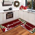 thumbnail image 1 of Christmas Kitchen Rugs Set of 2 Kitchen Floor Mats Non-Slip Backing Kitchen Mat Xmas Decorative Washable Doormat Runner Rug 17"x47.2"+17"x30" Merry Christmas Decorations, 1 of 6
