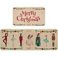 thumbnail image 1 of Christmas Kitchen Rugs Set of 2, Nutcrackers Xmas Kitchen Mats Non Slip Kitchen Rug and Mat Washable, Absorbent Kitchen Floor Mat for Bathroom Sink Merry Christmas Decor,17x30 +17x47 Inch, 1 of 6