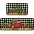 thumbnail image 1 of Christmas Kitchen Rugs Set of 2,Red Truck Christmas Tree Kitchen Mat for Floor,Winter Holiday Non-Slip Washable Kitchen Sink Mats Kitchen Decor Doormat+Runner Rug, 1 of 6