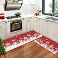thumbnail image 1 of Christmas Kitchen Rugs Set of 2 Winter Holiday Xmas Snowflake Kitchen Floor Mats Non-Slip Doormat Runner Rug Decorative Kitchen Mat for Home Christmas Decor, 17"x29"+17"x47", 1 of 6