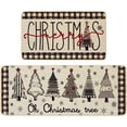thumbnail image 1 of Christmas Kitchen Rugs Set of 2, Xmas Trees Joy Snowflakes Kitchen Mats for Floor Non Slip Winter Holiday Farmhouse Christmas Decoration 17x29 and 17x47 Inch, 1 of 6
