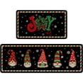 thumbnail image 1 of Christmas Kitchen Rugs Sets of 2,Black Gnomes Xmas Joy Kitchen Mat for Floor, Xmas Winter Holiday Non-Slip Washable Kitchen Sink Mats Kitchen Decor Doormat(17x30In)+Runner Rug(17x47In), 1 of 1