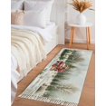 Christmas Kitchen Runner Rug 2'x4', Washable Woven Cotton Area Rug with
