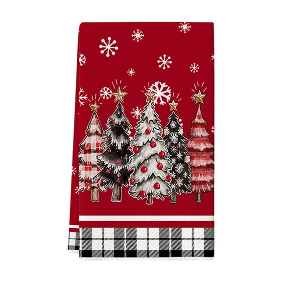 Christmas Kitchen Towel, Ghost Pattern Dish Drying Cloth for Hand Wiping, Absorbent Polyester Dishwasher Towel for Baking Cooking(F)