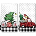 thumbnail image 1 of Christmas Kitchen Towels Plaid Xmas Tree Gnome Truck Kitchen Dishcloth 18 x 26 Inch Ultra Absorbent Tea Towel Drying Hand Towel for Holiday Home Cooking Baking, Set of 2, 1 of 6