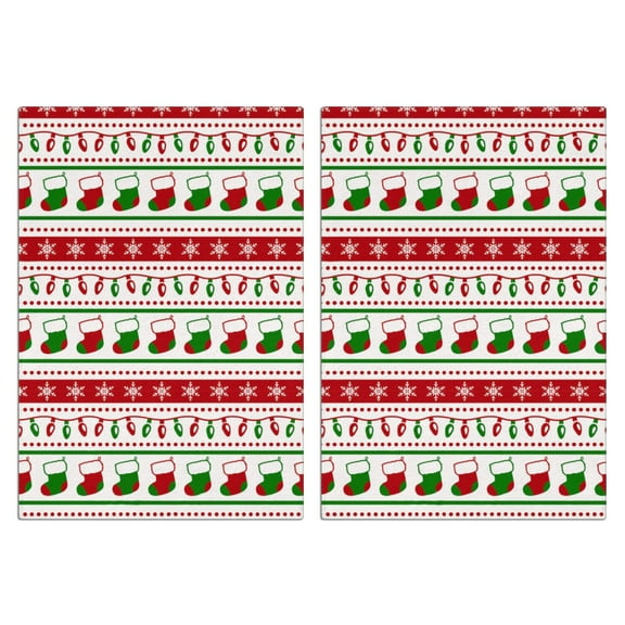 Christmas Kitchen Towels Set of 2-Tree & Plaid & Snowflakes Leaf Printed Tea Towels(18x26 inch)-Absorbent Cotton Home Decor for Christmas,Housewarming Gifts.