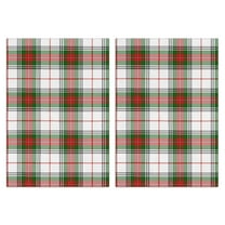 Christmas Kitchen Towels Set of 2-Tree & Plaid & Snowflakes Leaf Printed Tea Towels(18x26 inch)-Absorbent Cotton Home Decor for Christmas,Housewarming Gifts.