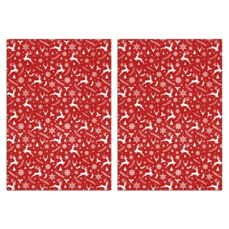 Christmas Kitchen Towels Set of 2-Tree & Plaid & Snowflakes Leaf Printed Tea Towels(18x26 inch)-Absorbent Cotton Home Decor for Christmas,Housewarming Gifts.