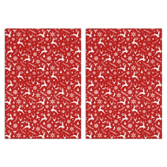 Christmas Kitchen Towels Set of 2-Tree & Plaid & Snowflakes Leaf Printed Tea Towels(18x26 inch)-Absorbent Cotton Home Decor for Christmas,Housewarming Gifts.