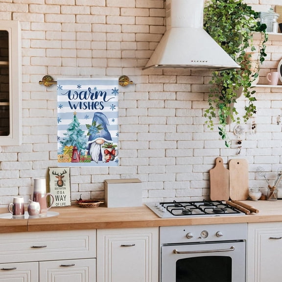 Christmas Kitchen Towels Set with Holiday Patterns for Festive Home Decor and Cooking Baking Needs, Soft Polyester Dish Drying Cloths for Valentine's Day Gift Giving and Winter Entertaining