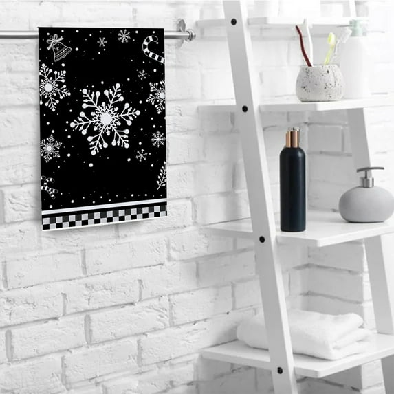 Christmas Kitchen Towels Set with Holiday Patterns for Festive Home Decor and Cooking Baking Needs, Soft Polyester Dish Drying Cloths for Valentine's Day Gift Giving and Winter Entertaining