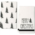 thumbnail image 1 of Christmas Kitchen Towels Set of 2,Black Xmas Tree Dish Towels 18x26 Inch,Hoilday Farmhouse Home Decoration, 1 of 6