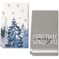 thumbnail image 1 of Christmas Kitchen Towels Set of 2,Blue Xmas Tree Snowflake Dish Towels 18x26 Inch Drying Dishcloth,Farmhouse Home Decoration, 1 of 6