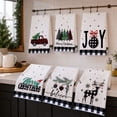 thumbnail image 1 of Christmas Kitchen Towels with Farmhouse Plaid Prints, Set of 6, Black White and Red, for Holiday Kitchen Decor, 1 of 3