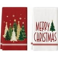 thumbnail image 1 of Christmas Kitchen Towels with Xmas Tree and Snowflake Pattern, Towels Set of 2, 15.7x23.6 Inch Decorative Cleaning Cloths, 1 of 5