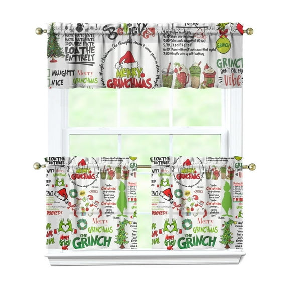 Kitchen Window Curtains with Rod Pocket Over Sink Small Window Treatment Cafe Short Curtains for Bathroom Tier Drapes,3 Piece Set,24 Inch