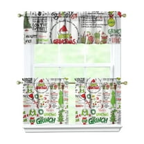 Kitchen Window Curtains with Rod Pocket Over Sink Small Window Treatment Cafe Short Curtains for Bathroom Tier Drapes,3 Piece Set,24 Inch