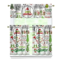 Kitchen Window Curtains with Rod Pocket Over Sink Small Window Treatment Cafe Short Curtains for Bathroom Tier Drapes,3 Piece Set,36 Inch