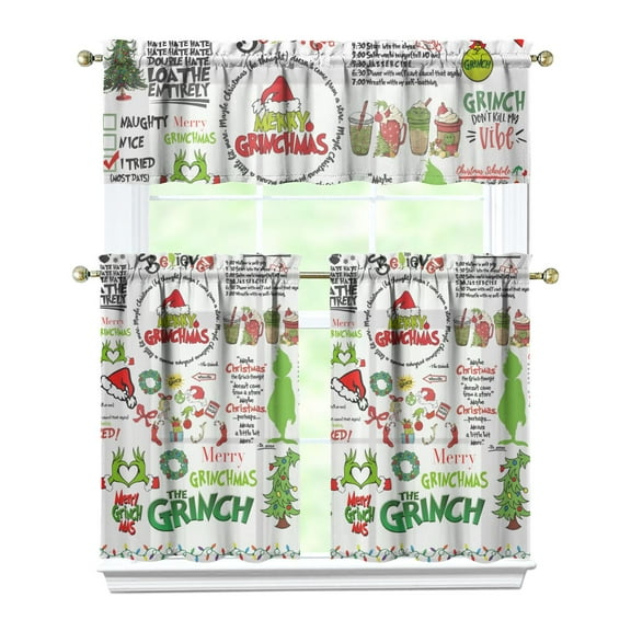 Kitchen Window Curtains with Rod Pocket Over Sink Small Window Treatment Cafe Short Curtains for Bathroom Tier Drapes,3 Piece Set,36 Inch