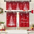 thumbnail image 1 of Christmas Kitchen Window Curtains and Valances Set 36 Inch, Snowflakes Winter Short Tier Curtain for Cafe Living Room Bathroom, Xnas Red 3 Pieces Set Kitchen Decor, 1 of 7