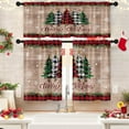 thumbnail image 1 of Christmas Kitchen Window Curtains and Valances Set 36 Inch Farmhouse Buffalo Plaid Tree Short Tier Curtains, Vintage Small Kitchen Decor, 1 of 7