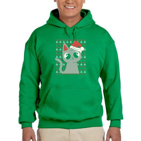 Christmas Kitten Hoodie Men -Smartprints Designs, Male x-Large