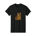 thumbnail image 1 of Christmas Kitten Lights Graphic for Holidays Trendy Tee T Shirt Top Short Sleeve Round Neck Black S-5XL, 1 of 5