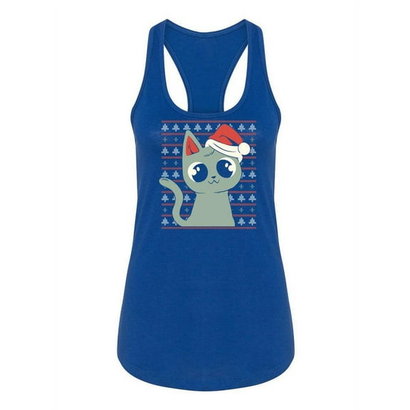 Christmas Kitten Racerback Tank Women -Smartprints Designs, Female x-Small