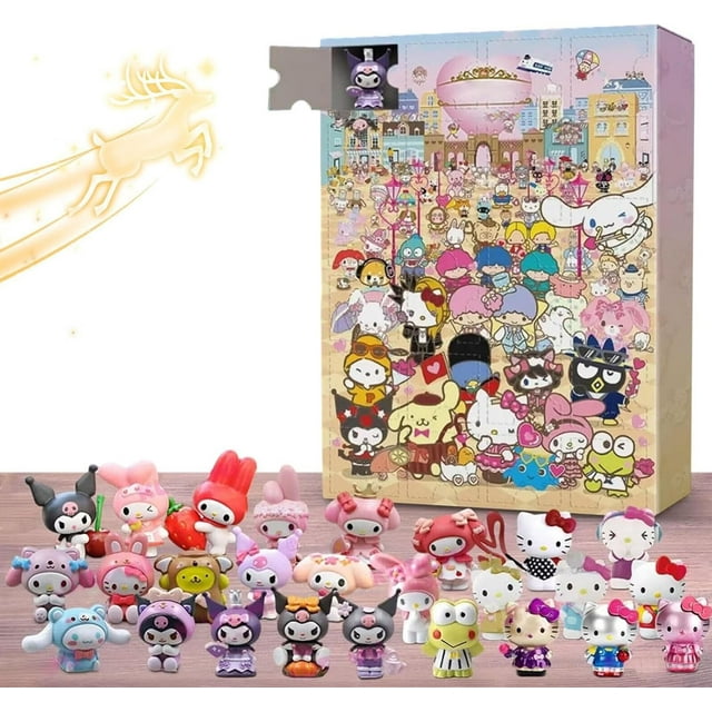 Christmas Kitty Cat Advent Calendar,Cartoon Countdown Calendar, 24