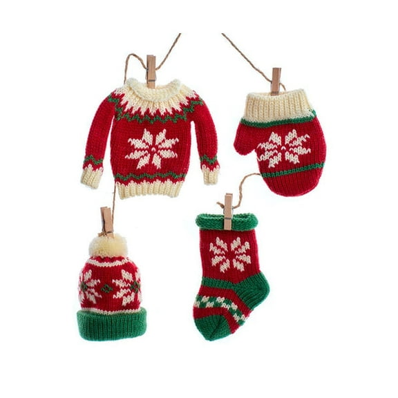 Christmas Knit Ornaments On A String