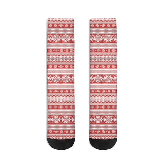 Mid Guy Christmas Knit Snowflake Pattern Men's Mid-calf Crew Socks, Work Dress ...