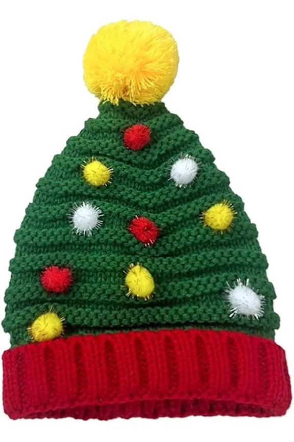 Christmas Knitted Beanie Xmas Santa Hats Elf Hat Winter Warmer Crochet Cap for Women Men
