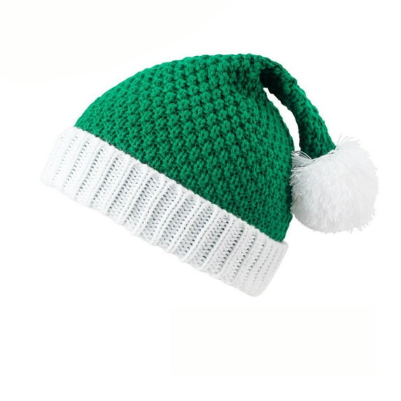 Christmas Knitted Elf Hats, Crochet Santa Hats, Adults Holiday Party Beanies Caps for Women Men Family