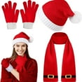 thumbnail image 1 of ZQUUVOU Christmas Knitted Hat Scarf 3-Piece Set Bell Decoration Set Head Hat Red Red, 1 of 4