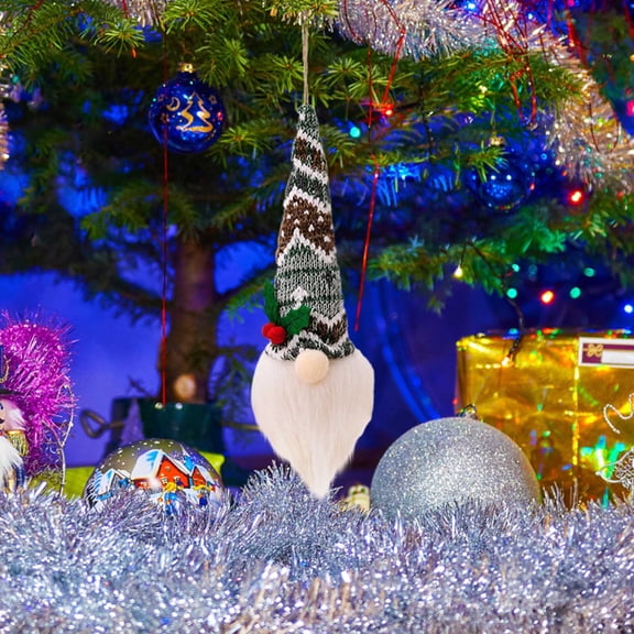 Christmas Knitted Lamp Decorations - Glowing Faceless Doll & Rudolf Dwarf Ornaments, Light-Up Christmas Figurines, Festive Knitted Decor for Christmas Tree & Mantel