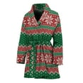 thumbnail image 1 of Christmas Knitted Pattern Women Bathrobe One Size Univeral Fits, Jesus Christian Fashion Lightweight Plush Fleece Long Robe For Women, 1 of 3