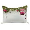 thumbnail image 1 of Christmas Knitted Quilt Pillowcover, Vivid Fir Twigs and Magenta Balls Framework Special Day Preparation, Standard King Size Pillow Cover for Bedroom, 36" x 20", Magenta Olive Green Grey, by Ambesonne, 1 of 1