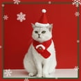 thumbnail image 1 of Christmas Knitted Scarf, Red Green Knit Scarves, Neck Warmer Bandana Xmas Holiday Winter Pet Puppy Dog Cat Costume, 1 of 5