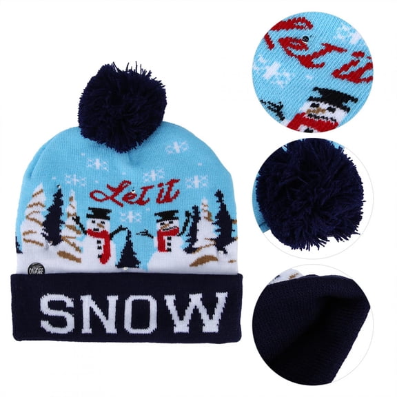 Christmas Knitted Soft Warm Winter Hat Light Hat for Children Adults Festivals Holiday Party
