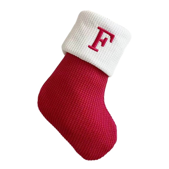 Christmas Knitted Stocking Gift Bag – Embroidered Letter Wool Hosiery for Kids Candy, Gifts & Tree Decor – Mini Santa Sock for Fireplace or Party Decoration