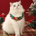 thumbnail image 1 of Christmas Knitting Cat Collar with Bowtie Bell, Adjustable Breakaway, for Small Medium Cats Dogs, 1 of 6