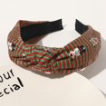 thumbnail image 1 of Christmas Knotted Headband for Women Holiday Wide Turban Hair Accessories Festive Hairband Seasonal Decorative Hair Piece, 1 of 4