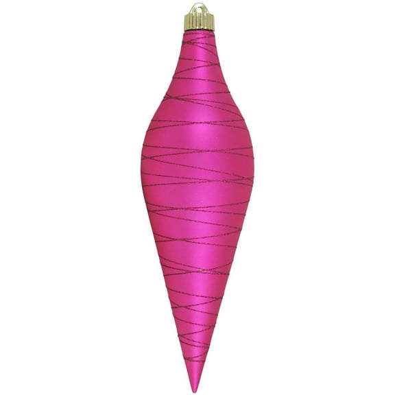 Christmas By Krebs 12 2/3" (320mm) Ornament, Commercial Grade Indoor Outdoor Shatterproof Plastic Water Resistant Ornament (Glamour Pink with Cabernet Tangles)