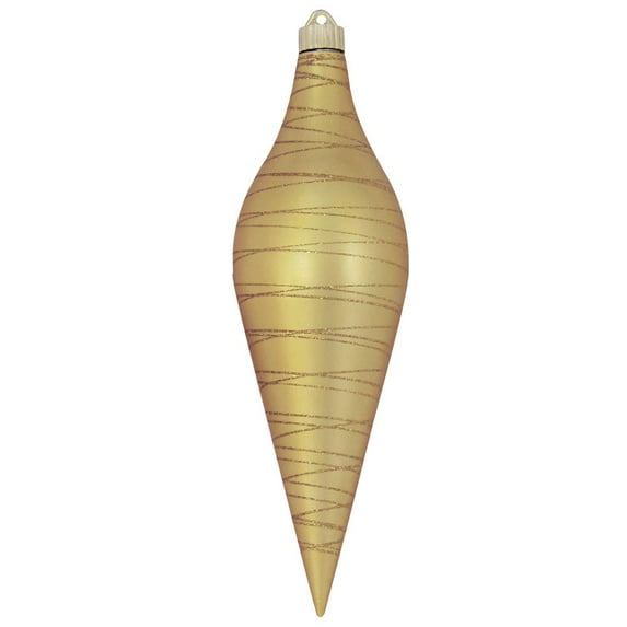 Christmas By Krebs 12 2/3" (320mm) Ornament, Commercial Grade Indoor Outdoor Shatterproof Plastic Water Resistant Ornament (Gold Dust with Gold Tangles)