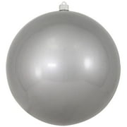 Christmas By Krebs 12" 300mm Candy Silver [1 Piece] Solid Commercial Grade Indoor and Outdoor Shatterproof Plastic, UV and Water Resistant Ball Ornament Decorations
