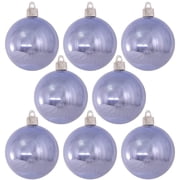 Christmas By Krebs 3 1/4" 80mm Shiny Polar Blue [8 Pieces] Solid Commercial Grade Indoor and Outdoor Shatterproof Plastic, UV and Water Resistant Ball Ornament Decorations